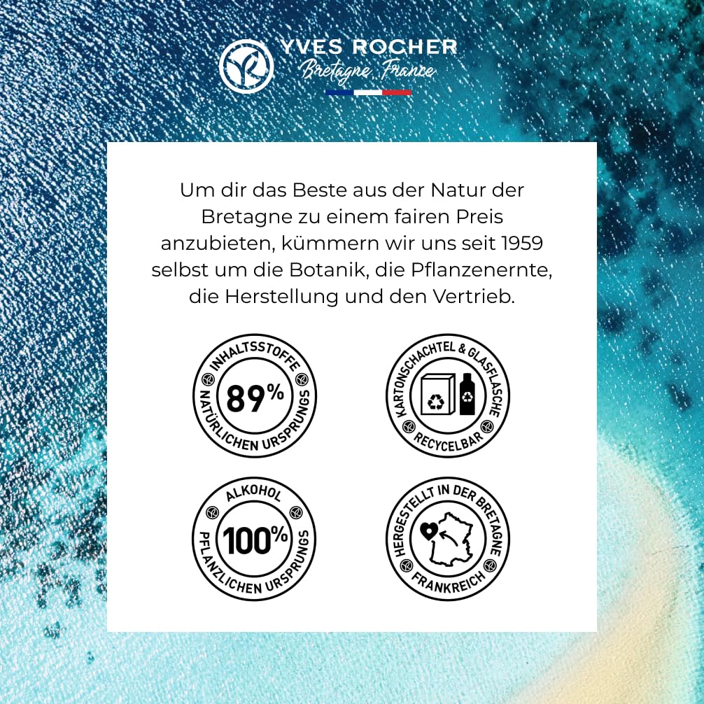 Yves Rocher Sel d'Azur Eau de Parfum, Women’s Citrusy Scent Reminiscent of Blue Skies and the Sea, 1.01 fl. oz