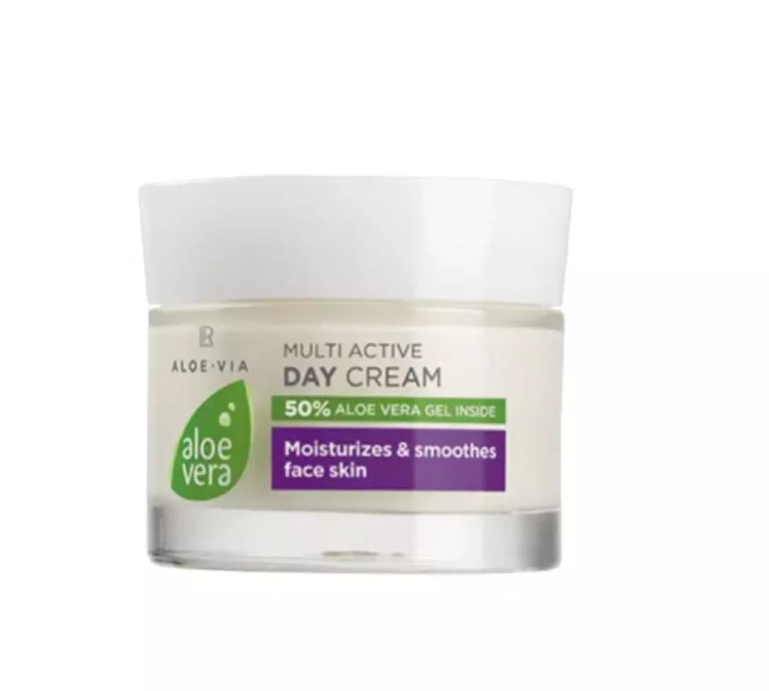LR Health&Beauty Aloe-Via Aloe Vera Gentle Cleansing Foam and Multi Active Day Cream Set of 2 Smoothing Skin Face Day Care 150 ml./6.7 oz 50 ml./1.7 fl.oz Best Gift Kit