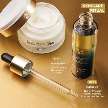 Yves Rocher Anti-Aging Comfort Night Cream | Smooth & Enhance Skin Radiance | 1.7 fl oz