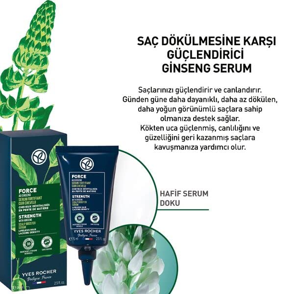Yves Rocher Serum Force Intensive Scalp Booster Strenth Serum Treatment Hair Care - 75 ml. / 2.5 fl.oz.