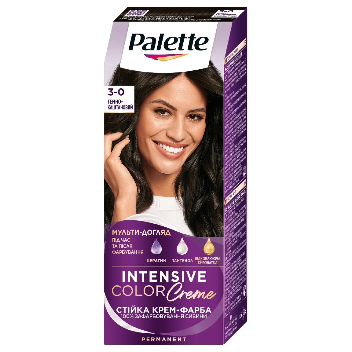 Palette Intensive Color Creme, 110 ml./3.7 fl.oz. (3-0 (N2) - Dark Brown)