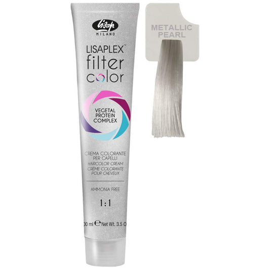 Lisap Lisaplex Filter Color Hair Color Cream, 100 ml./3.38 fl.oz. (Metallic Pearl)