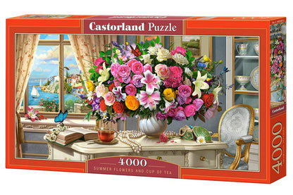 Castorland Puzzle 4000 Pieces, Summer Flowers and Cup of Tea - С-400263