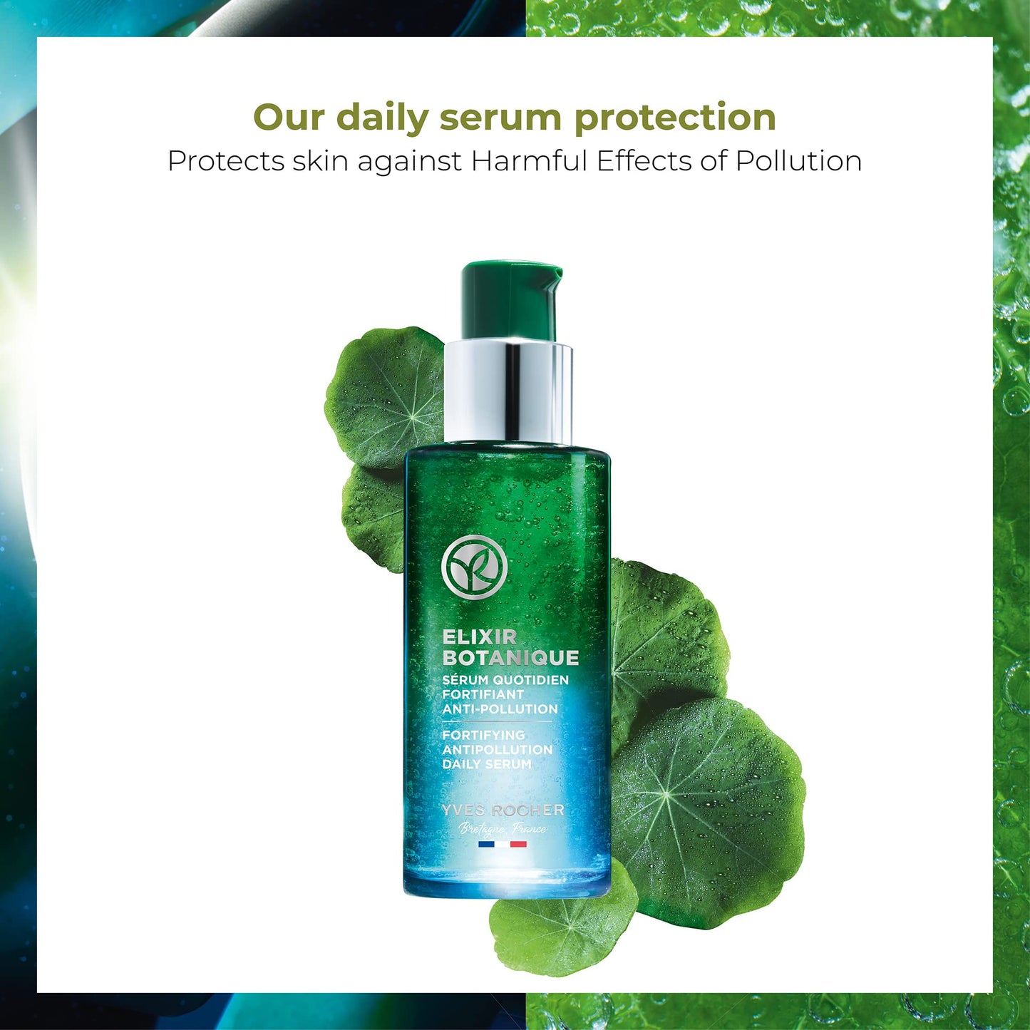 Yves Rocher Elixir Botanique Fortifying Anti-Pollution Daily Serum | Face Serum Protects Against Harmful Effects of Pollution | 1.69 Fl Oz