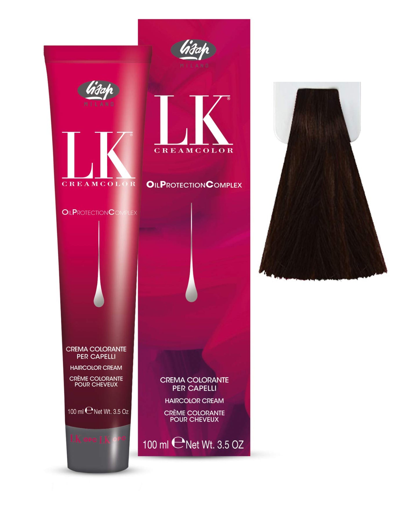 Lisap LK Oil Protection Complex Hair Color Cream, 100 ml./3.38 fl.oz. (6/3 - Dark Golden Blonde)