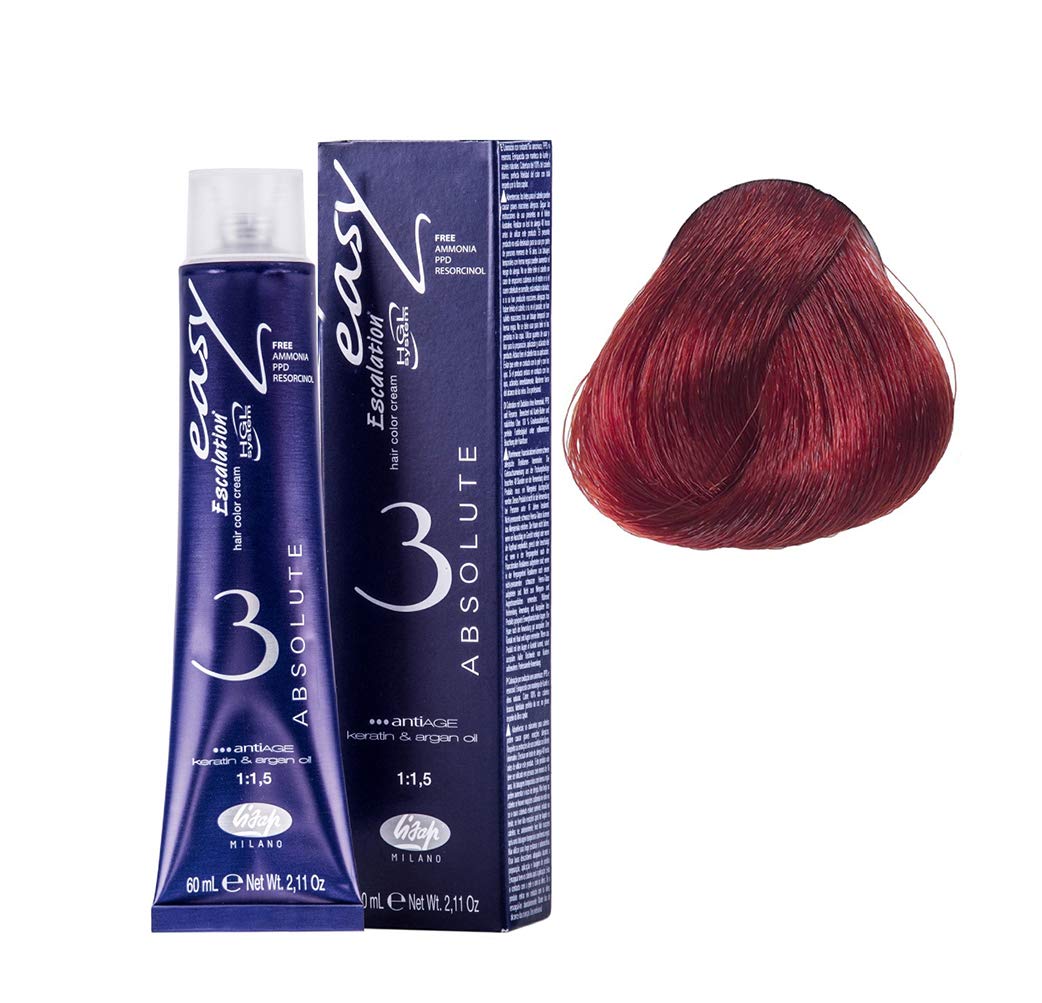 Lisap Easy Absolute 3 Hair Color Cream, 60 ml./2 fl.oz. (77/55 - Intense Red Medium Blonde)