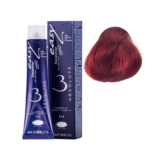 Lisap Easy Absolute 3 Hair Color Cream, 60 ml./2 fl.oz. (77/55 - Intense Red Medium Blonde)