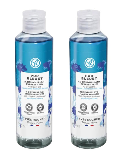 Yves Rocher Pur Bleuet Express Mooisturising Eye Makeup Remover Set of 2-200 ml./6.7 fl.oz.