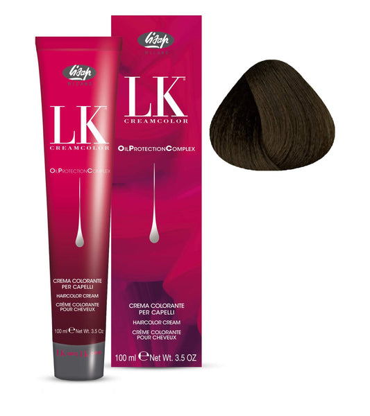 Lisap LK Oil Protection Complex Hair Color Cream, 100 ml./3.38 fl.oz. (4/26 - Medium Ash Copper Brown)