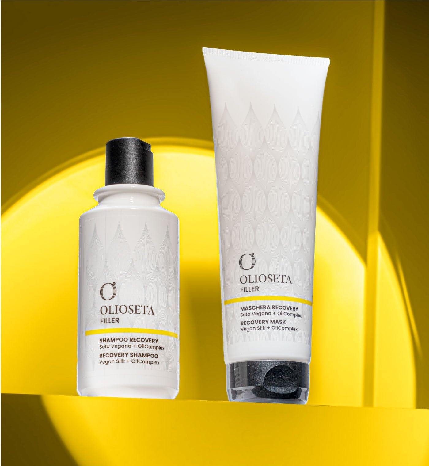 Olioseta Filler Recovery Shampoo with Vegan Silk and Keratin - Professional Repair for Damaged Hair - 1000ml