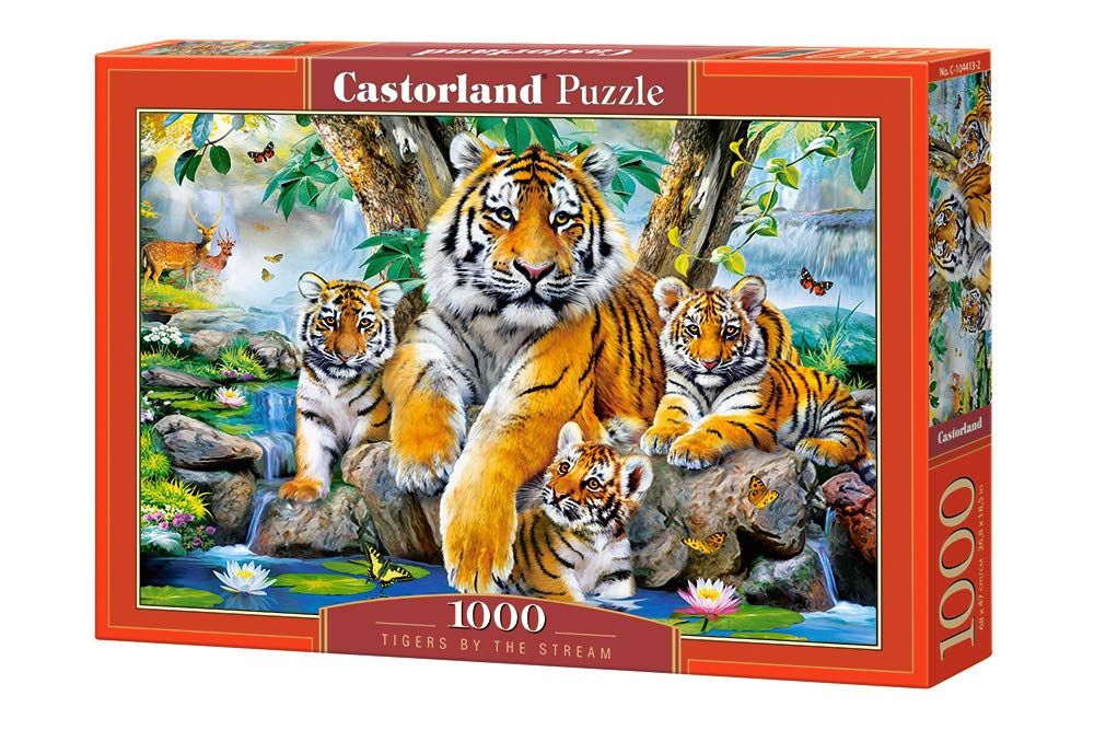 Castorland Puzzle 1000 Pieces, Tigers by The Stream - С-104413