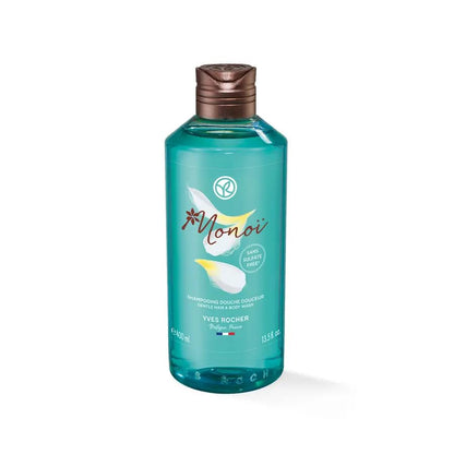 Yves Rocher Monoï de Tahiti Monoi 3 in 1 Moisturizing Hair Mask Night Care Conditioner and Gel Set of 2 All Hair Types 400 ml./13.5 fl.oz. 250 ml./8.4 fl.oz.