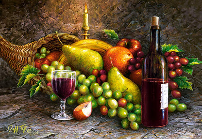 Castorland Puzzle 1000 Pieces, Fruit and Wine - С-104604