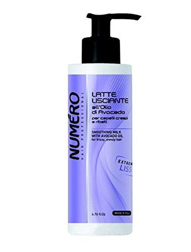 Brelil Numero Smoothing Milk with Avocado Oil for frizzy, unruly hair, 200 ml./6.7 fl.oz.
