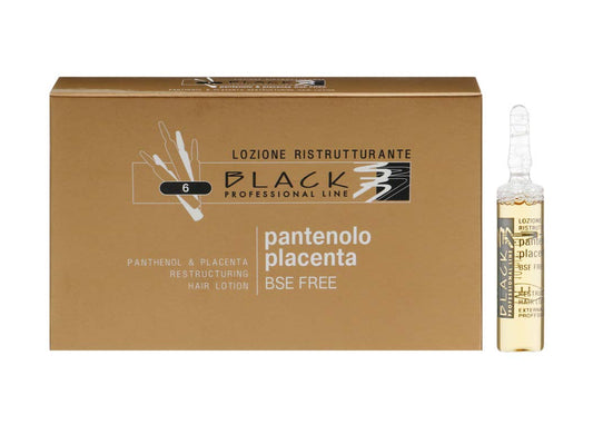 Black Professional Line Panthenol & Placenta Restructuring Hair Lotion, 6x10 ml./0.33 fl.oz.
