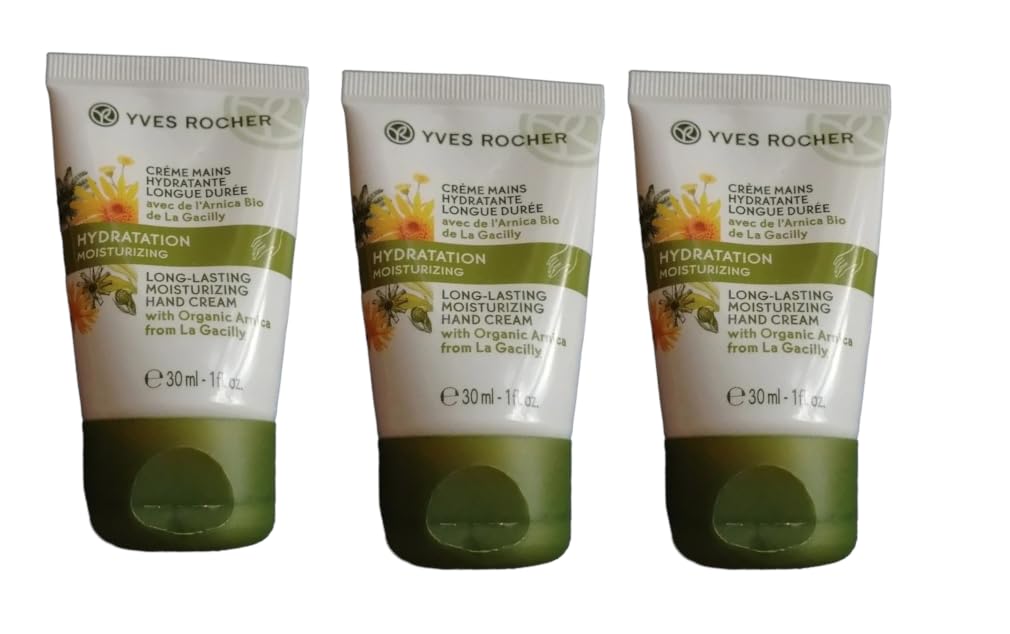 Yves Rocher Long-lasting Moisturizing hand cream, 30 ml./1 fl.oz. Travel size Mini Set of 3
