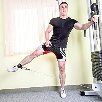 Premium Leather Weightlifting Ankle Strap - For Maximum Glutes Workout - Wrist Strap With D-ring - Exercise Cable Machines - Leather Ankle Cuff For Women & Men