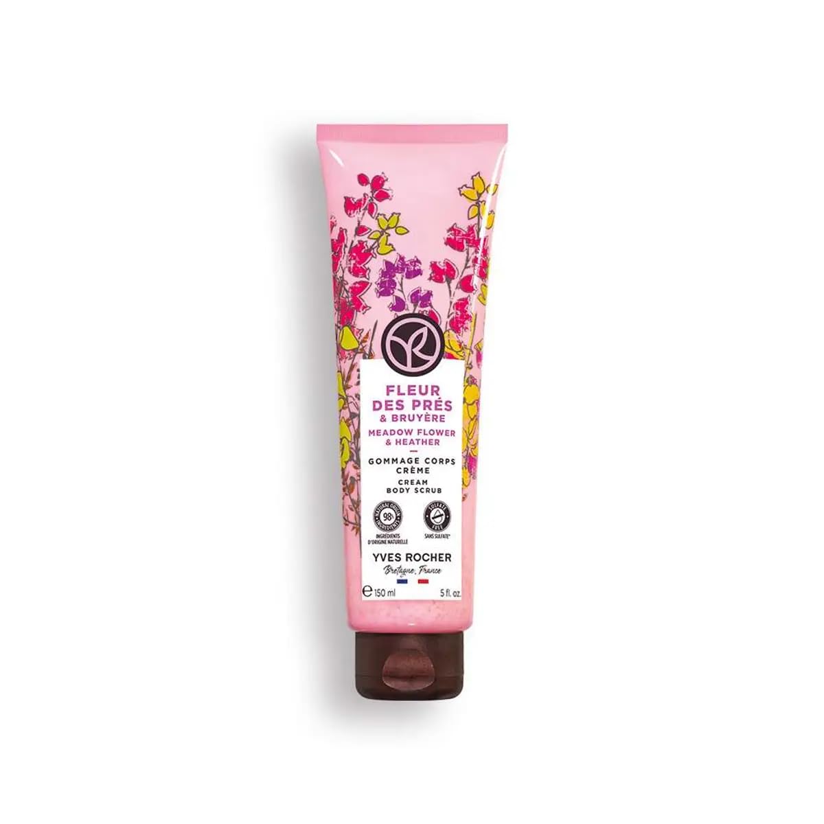 Yves Rocher Meadow Flowers and Heather Body Scrub Exfoliating Cream for Smooth, Purified Skin - 150 ml./5 fl.oz.