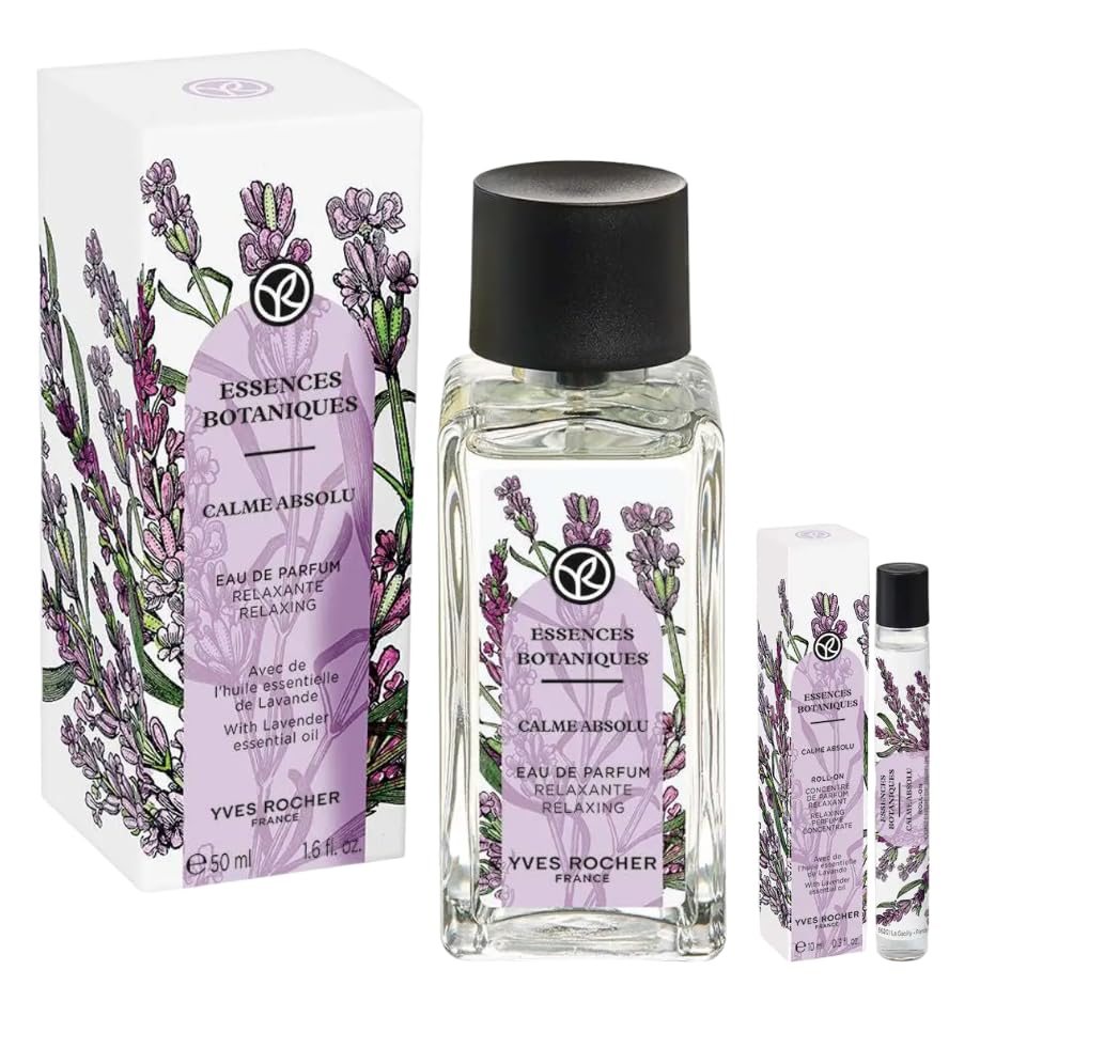 Yves Rocher Essences Botanicques Calme Absolue Oil Perfume Travel Size Women Long Lasting Fragrance Set of 2-10 ml./0.3 fl.oz. and 50 ml./1.7 fl.oz.