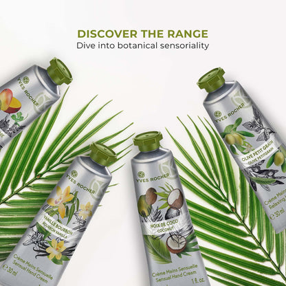 Yves Rocher Kit of Plaisirs Nature Hand Creams | 4 Travel-Sized Hand Lotion with Shea Butter for Dry Skin | 1.01 Fl Oz Each