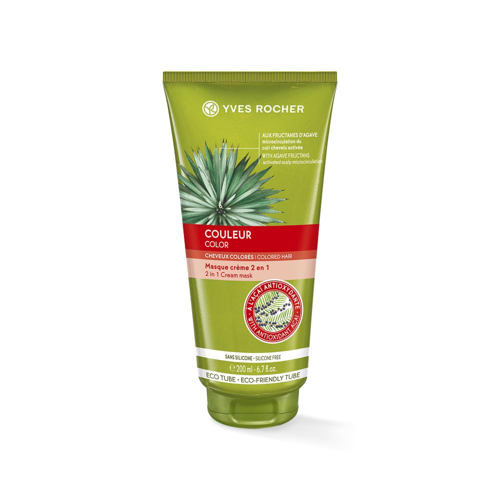 Yves Rocher Color 2-in-1 Cream Mask with Antioxidant Acai Pulp Repairs Hair 200 ml./6.7 fl.oz.