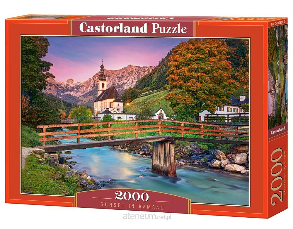 Castorland 200801, Sunset in Ramsau, 2000 Pieces Jigsaw Puzzle