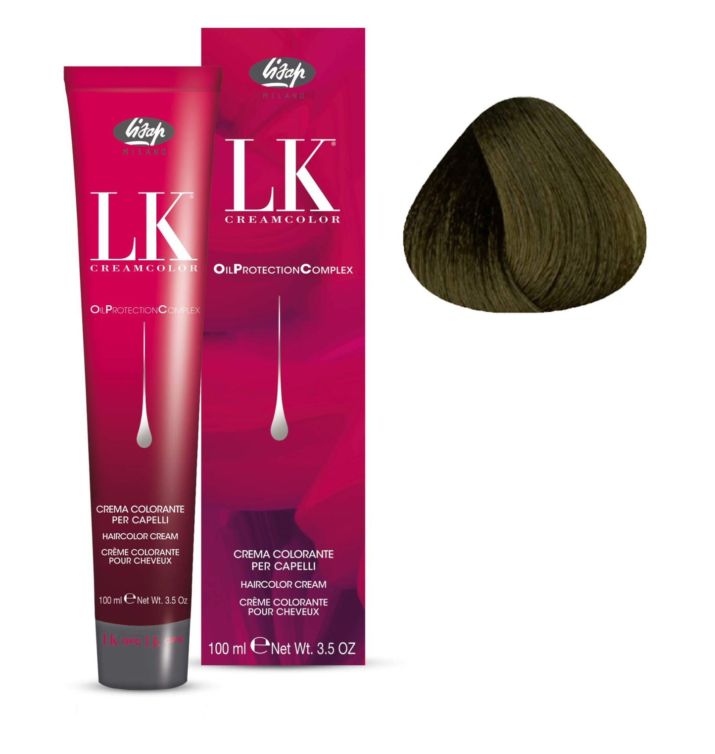 Lisap LK Oil Protection Complex Hair Color Cream, 100 ml./3.38 fl.oz. (6/9 - Dark Cool Blonde)