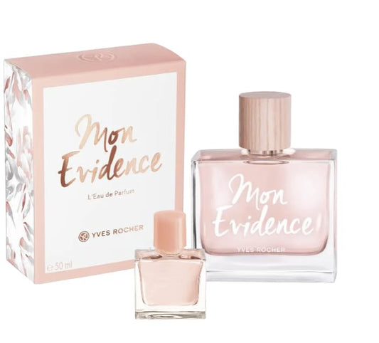 Yves Rocher Mon Evidence L'Eau de Parfum Travel Size Gift Set of 2 for Women - 50 ml./1.7 fl.oz and 5 ml./0.1 fl.oz.